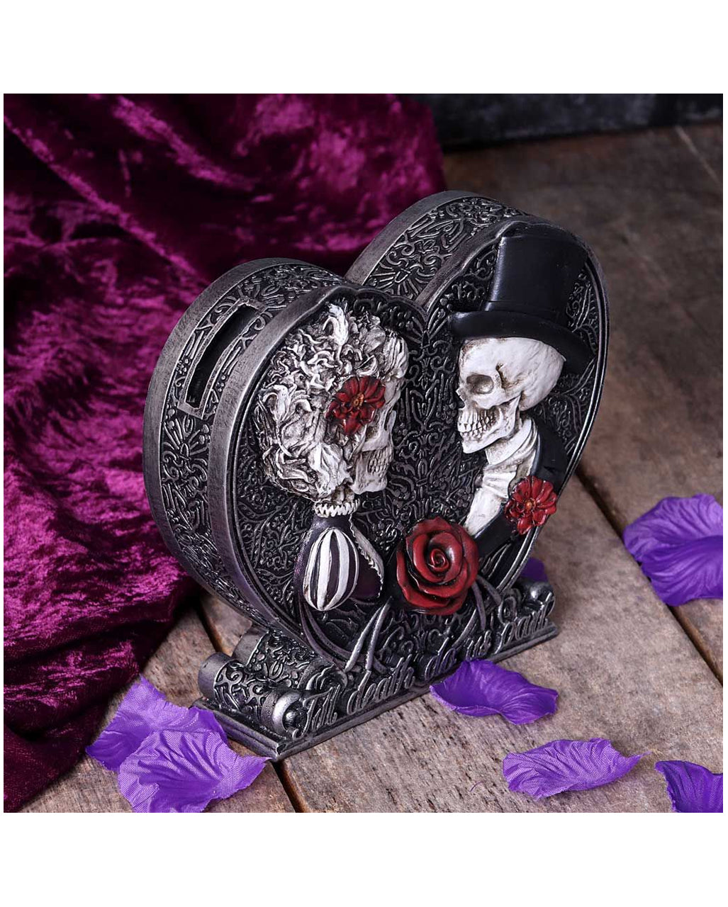 Gothic Skelett Liebespaar Spardose 17,1cm
