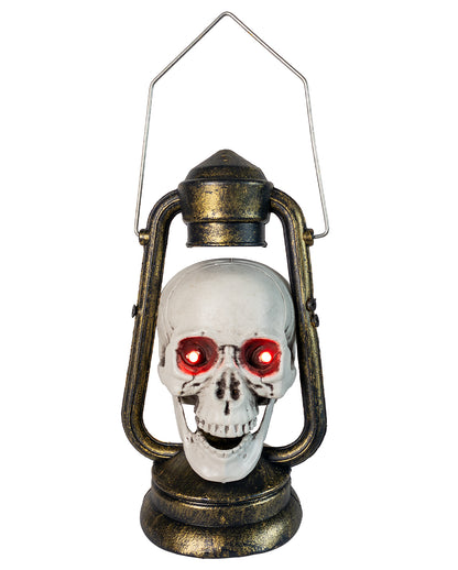 Totenschädel Grubenlaterne mit LED 24cm