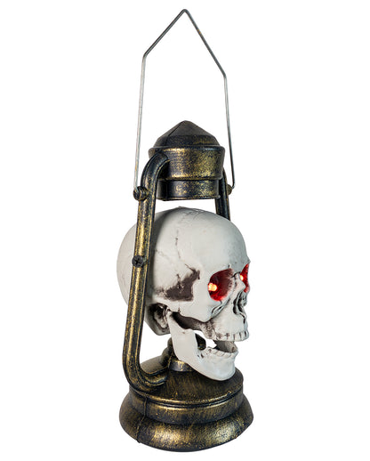 Totenschädel Grubenlaterne mit LED 24cm