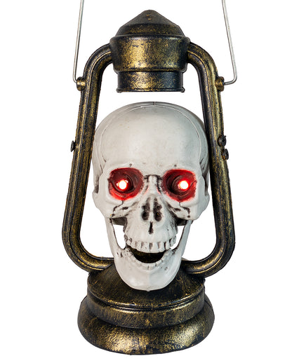 Totenschädel Grubenlaterne mit LED 24cm