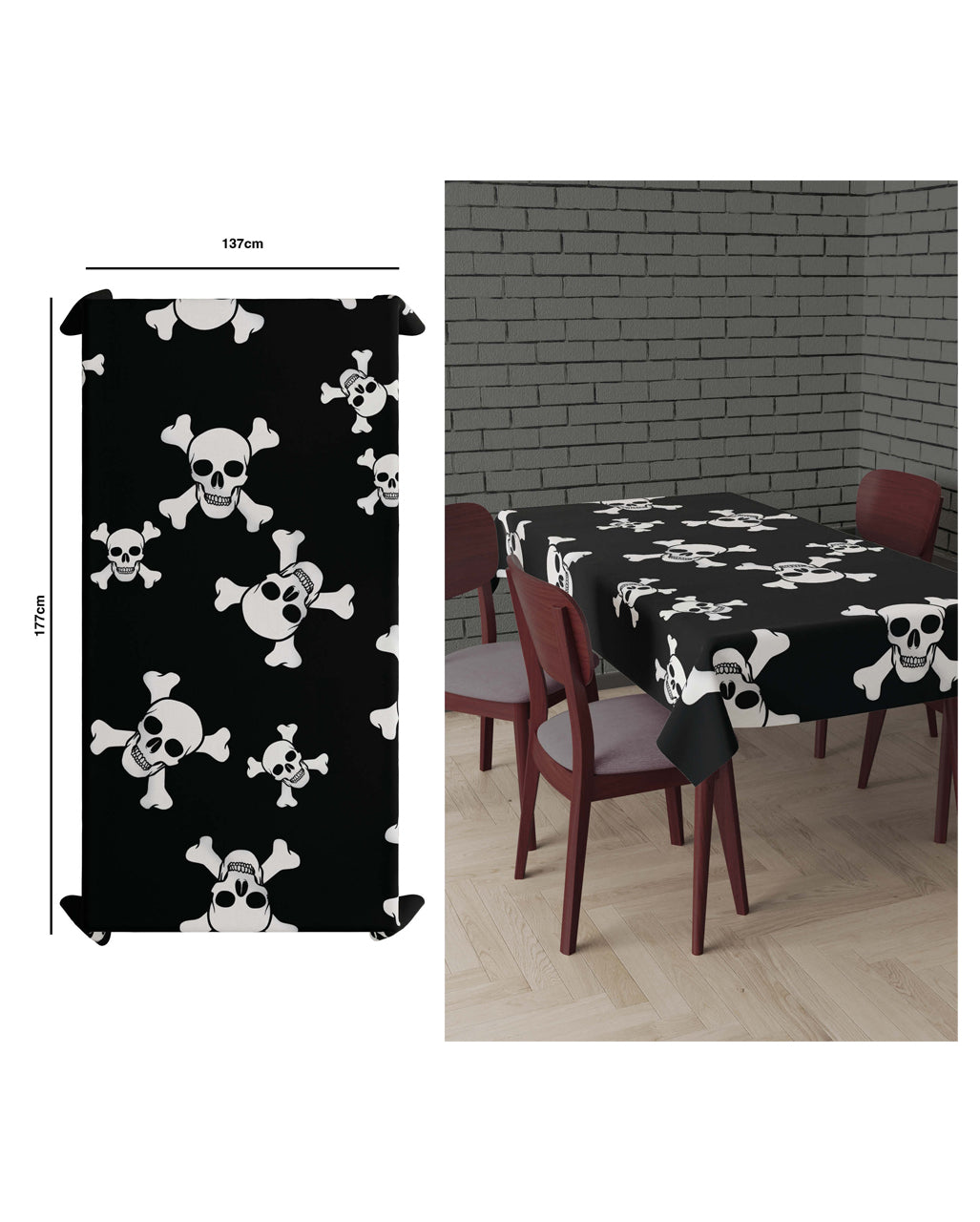 Skull Halloween Table Cloth