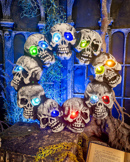 Skull Wreath With Color Changing LED Lighting 44cm Ø
