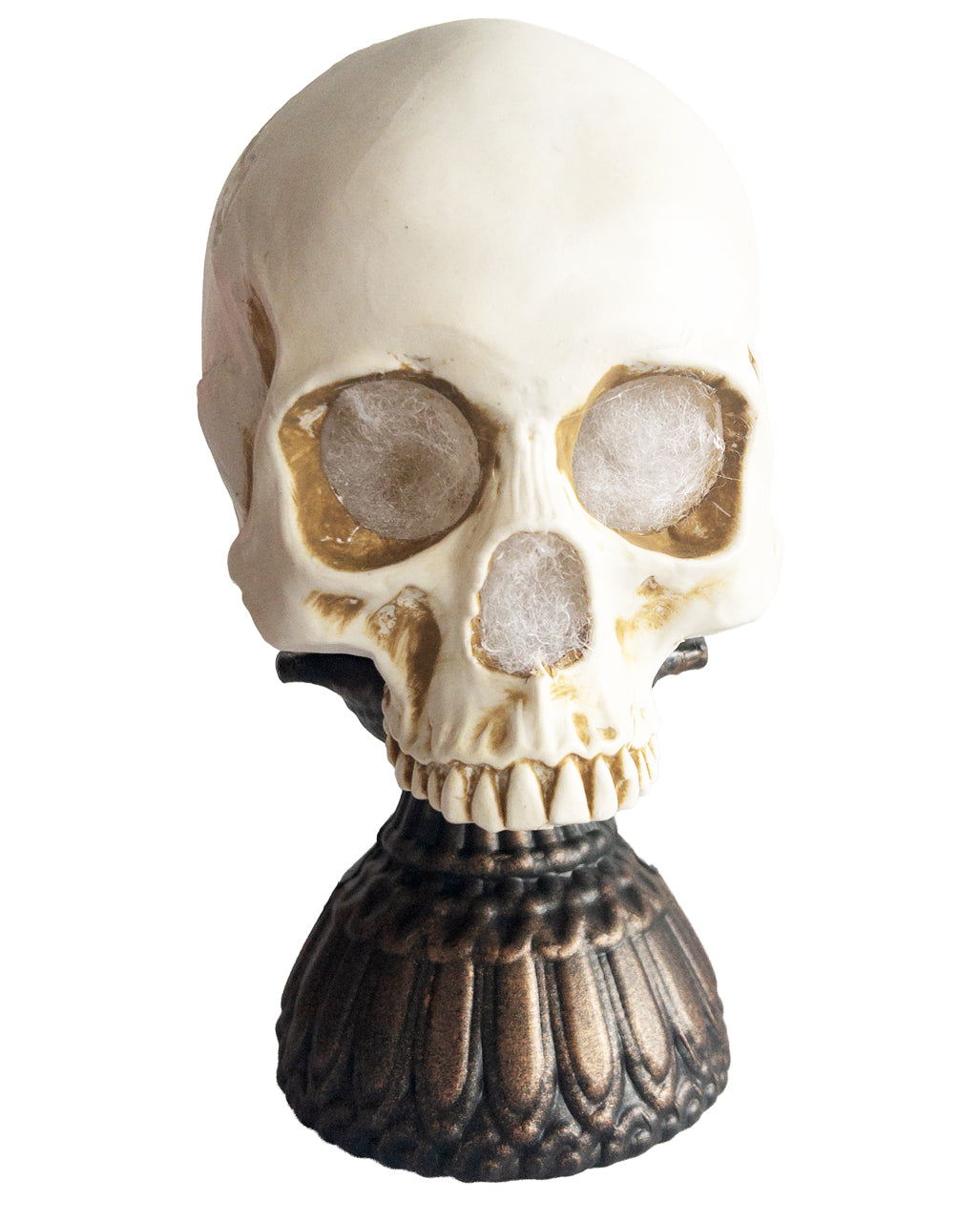 Totenkopf mit Flammenlicht & Gruselsound 28cm