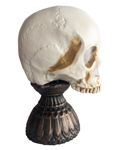 Totenkopf mit Flammenlicht & Gruselsound 28cm