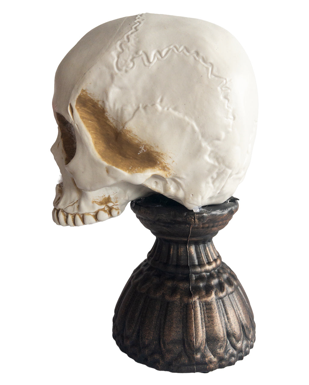 Totenkopf mit Flammenlicht & Gruselsound 28cm