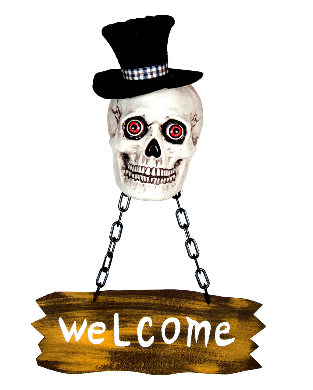 Totenkopf mit Leuchtaugen Welcome Display 42cm