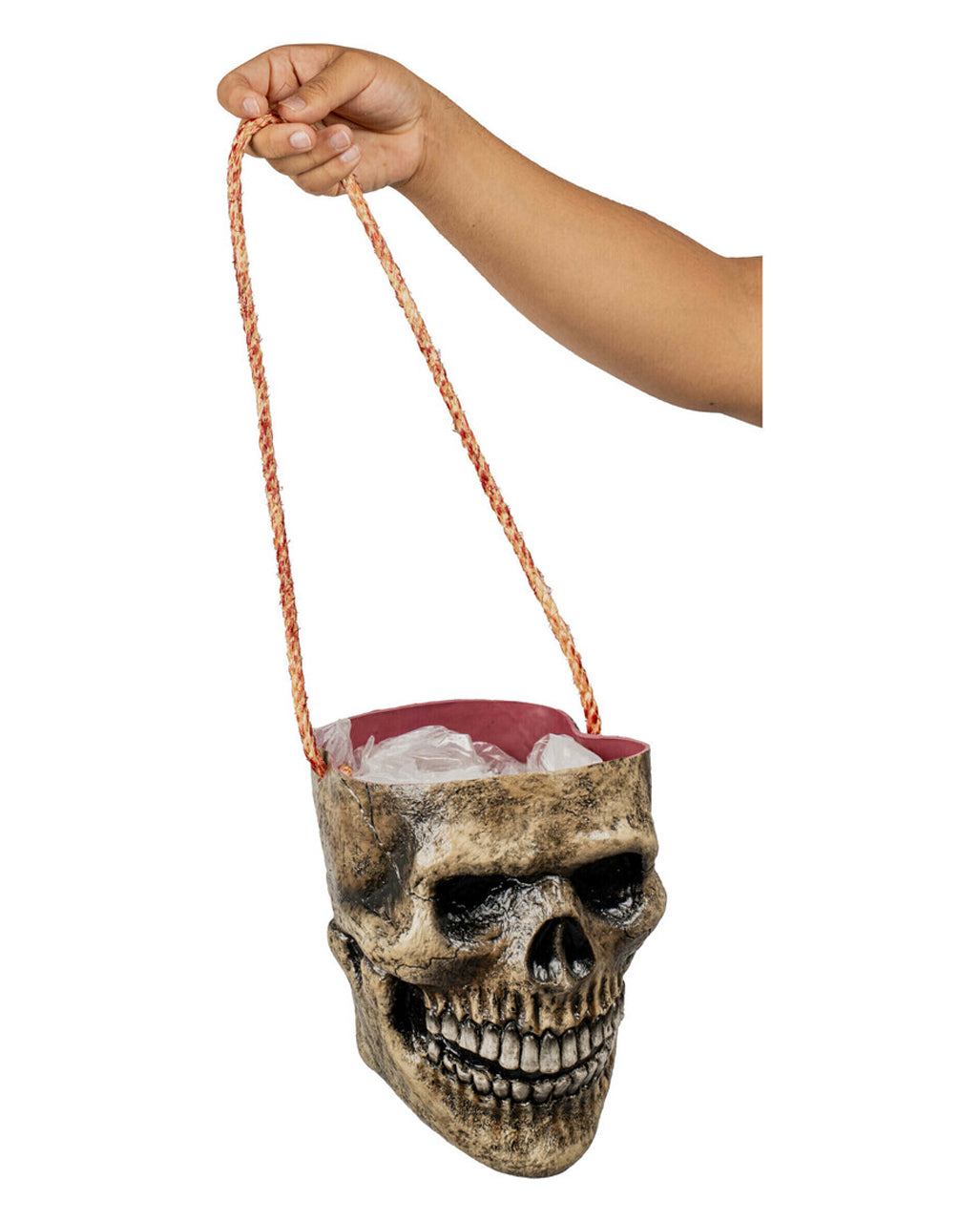 Totenschädel ohne Schädeldecke als Tasche