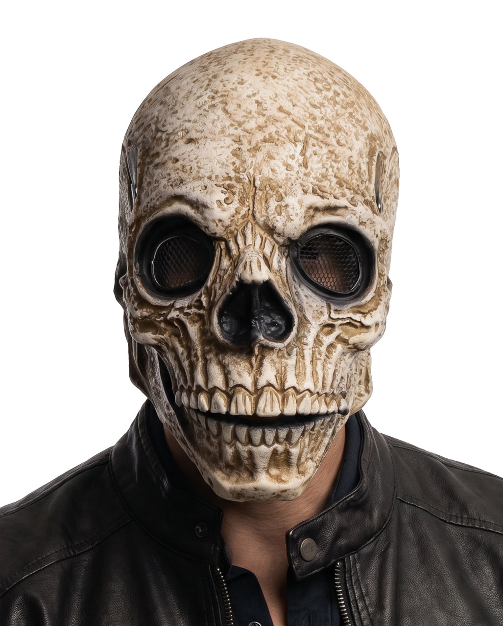 Totenkopf Skelett Maske mit beweglichem Kiefer