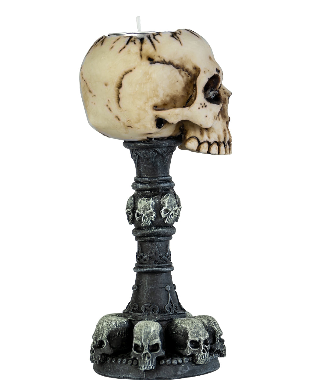 Skull Tealight Holder With Small Skulls 17cm