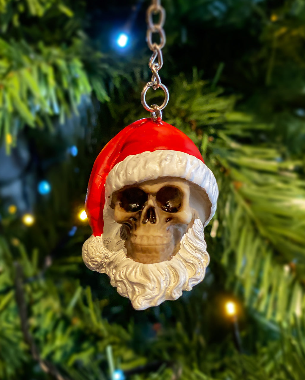 Schlüsselanhänger Totenkopf Weihnachtsmann