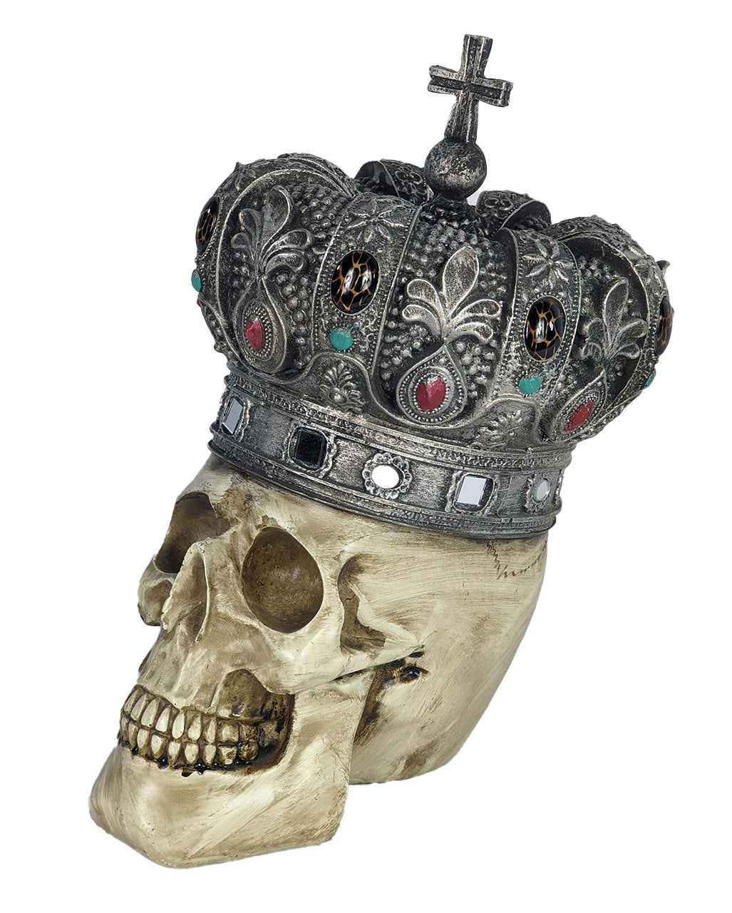 Totenkopf mit Königskrone 25cm