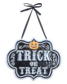 Metallschild Trick or Teat 25cm