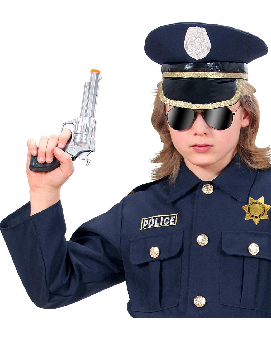 Silberfarbener Trommelrevolver