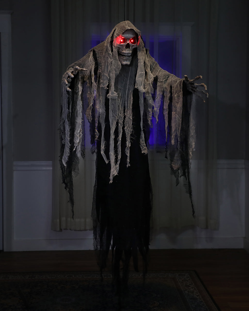 Skelett Phantom Hängefigur mit Licht & Sound 182cm