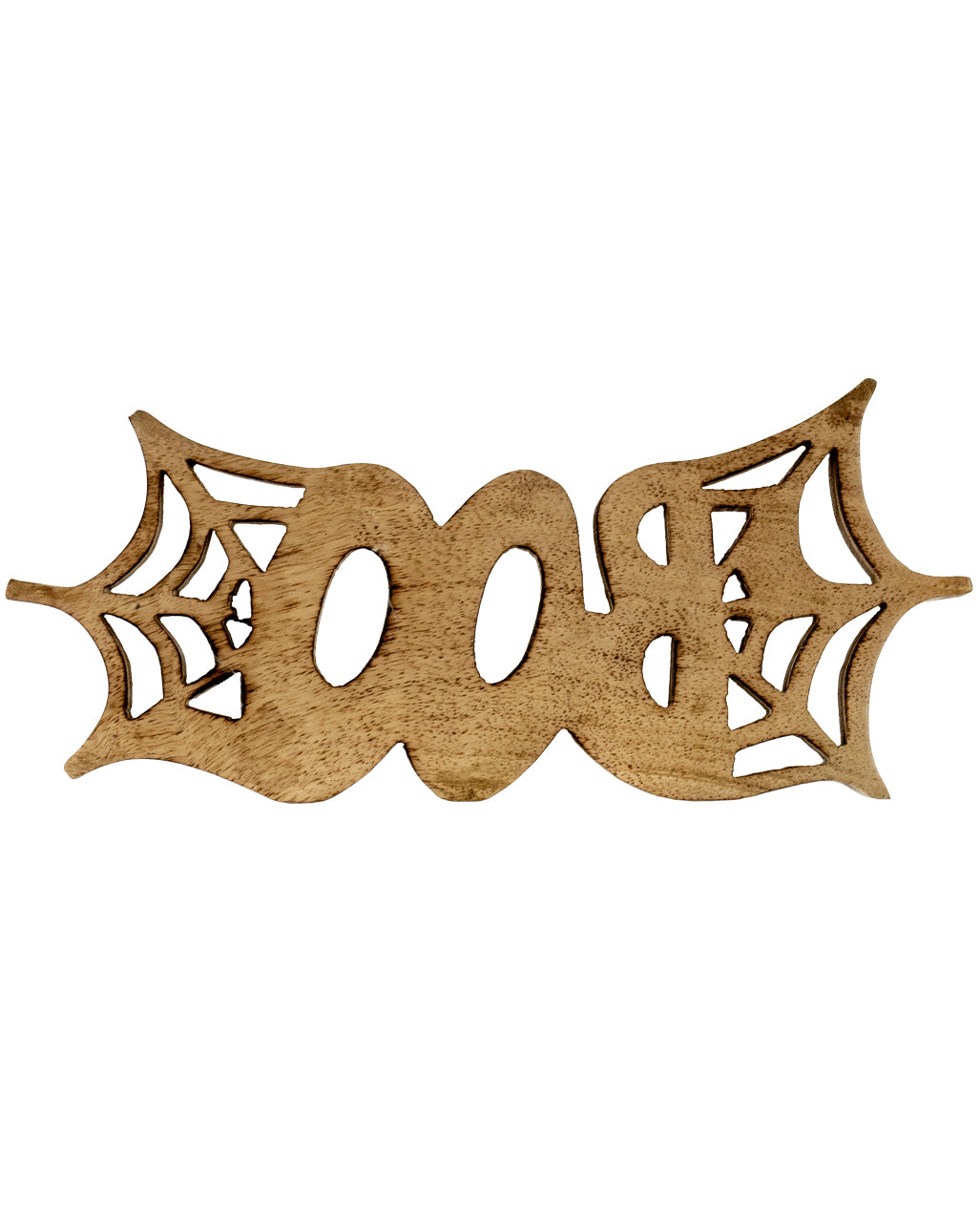 Urbane "Boo" Tischdekoration mit Spinnweben aus Holz 25cm
