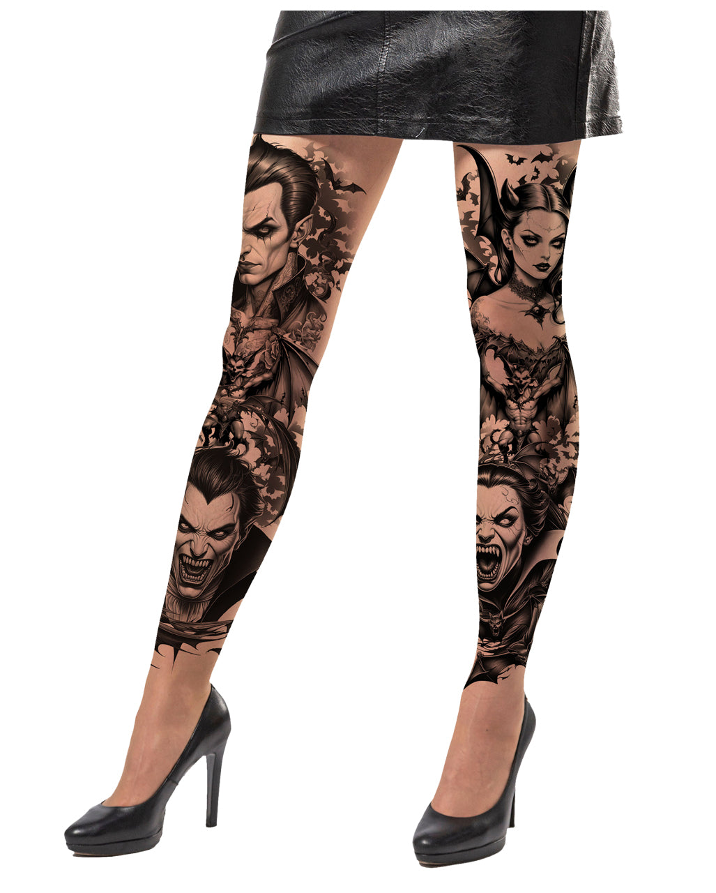 Vampire Tattoo Effect Tights