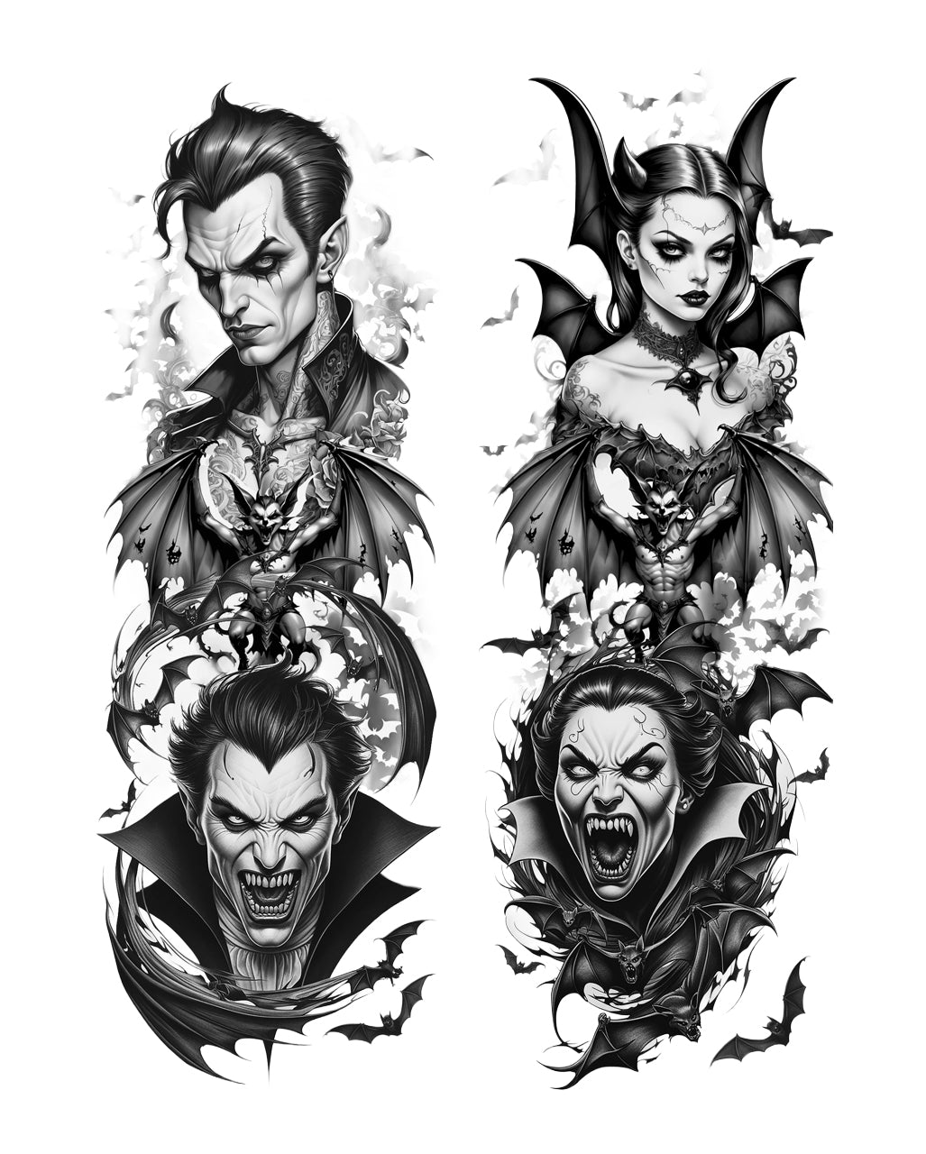 Vampire Tattoo Effect Tights