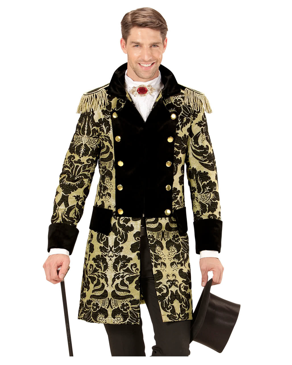 Venezianischer Gardefrack schwarz-gold