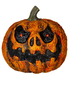 Verfaulter Halloween Kürbis mit Leuchtaugen 21cm