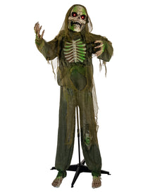 Vermoderter Fetzenzombie mit Licht, Sound & Bewegung 163cm