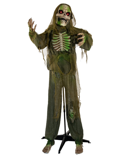 Vermoderter Fetzenzombie mit Licht, Sound & Bewegung 163cm