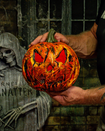 Rotten Monster Pumpkin With Light 22cm