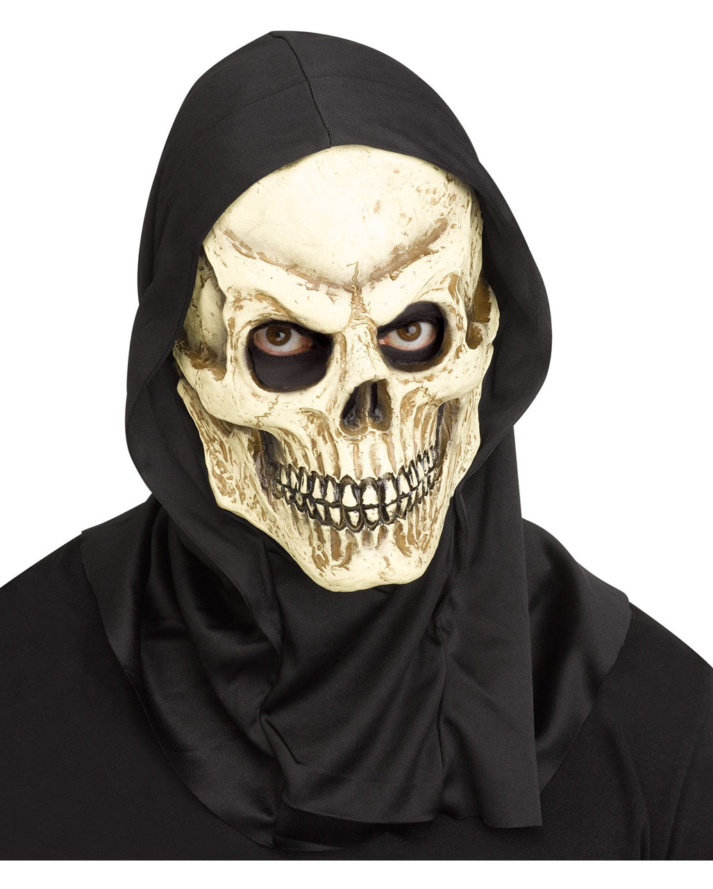 Verrotteter Totenkopf Maske mit Kapuze