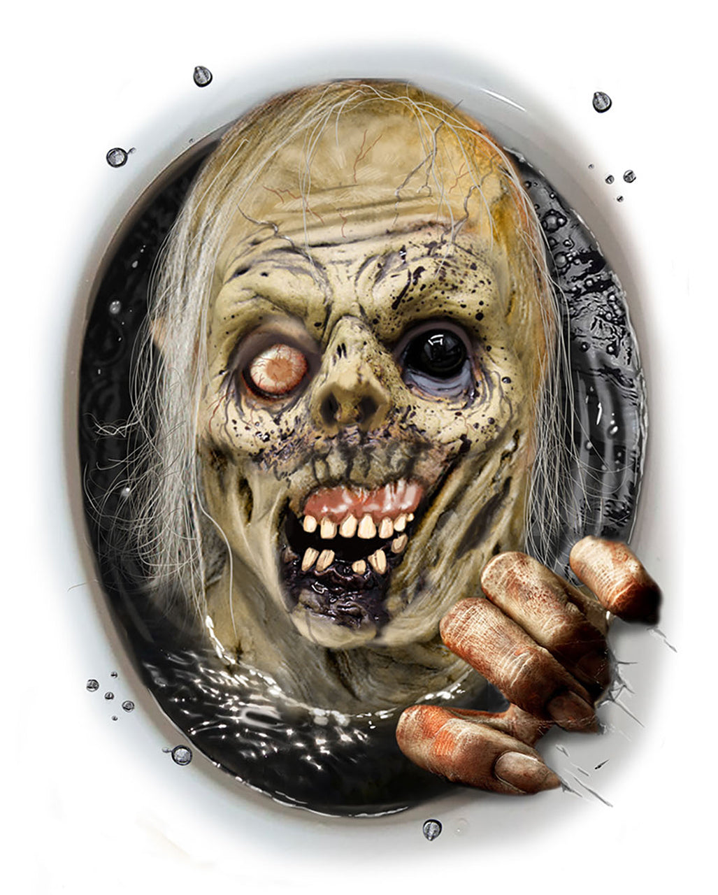 Rotten Zombie Toilet Lid Sticker