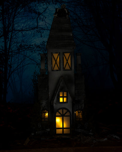 Verfallenes Geisterhaus mit Beleuchtung 95x53cm