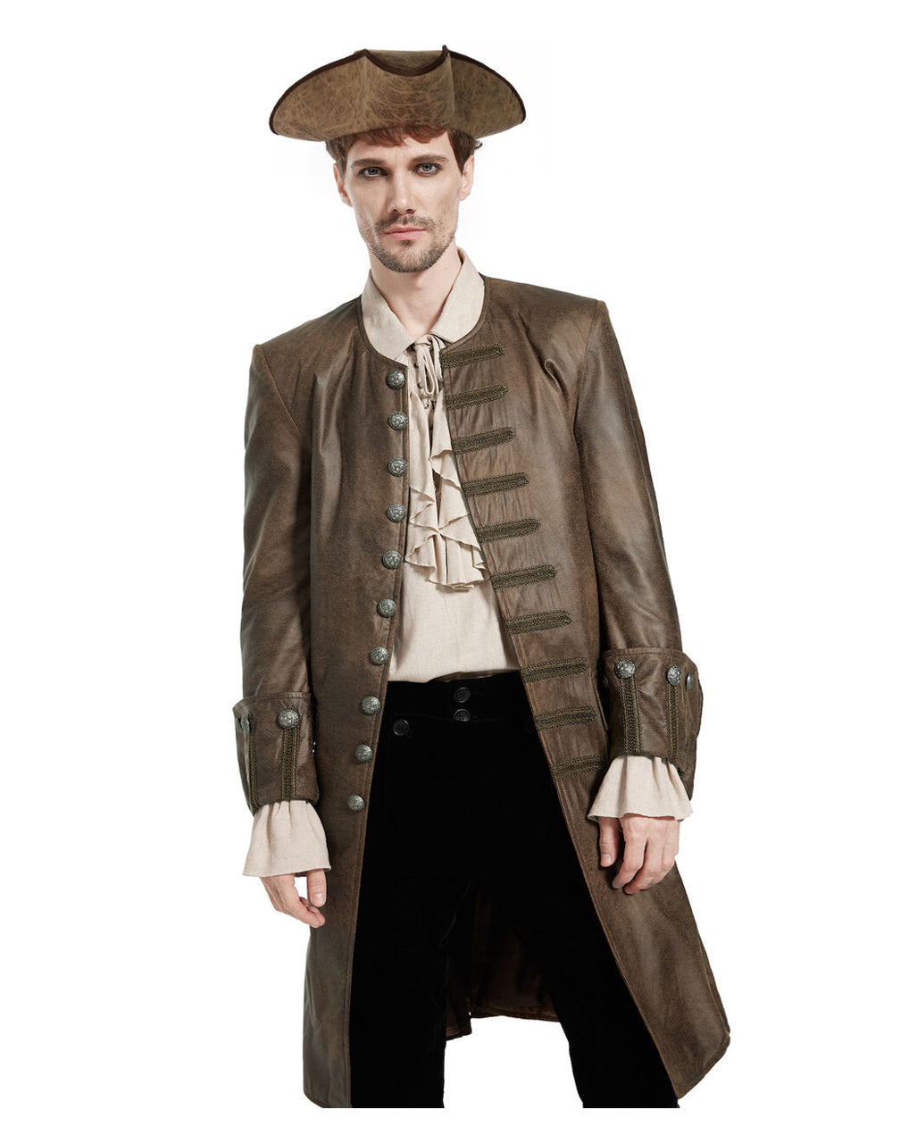 Brauner viktorianischer Piratenmantel Deluxe