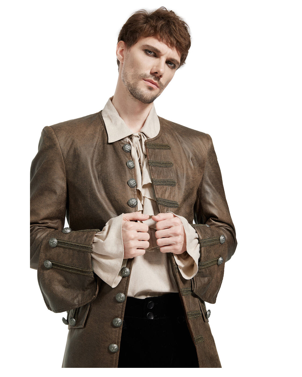 Brauner viktorianischer Piratenmantel Deluxe