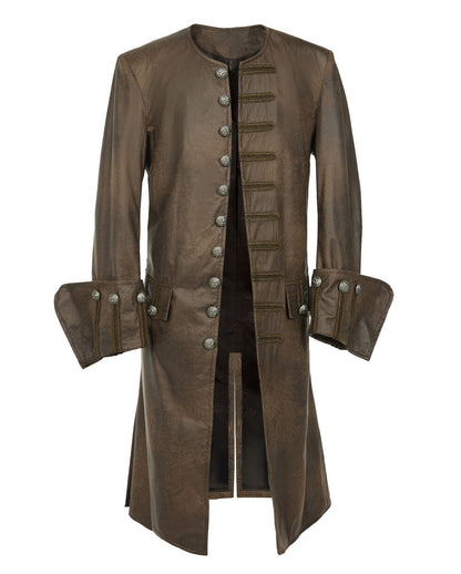 Brauner viktorianischer Piratenmantel Deluxe