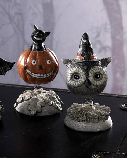 Halloween Bobble Head Kürbis mit Katze Dekofigur 15cm