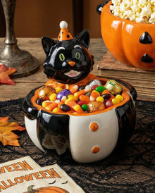 Vintage Halloween Cat Candy Bowl
