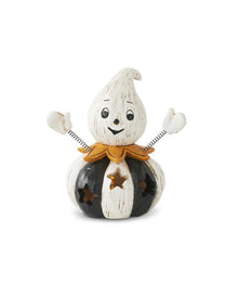 Vintage Halloween Kürbis Geist LED Figur 10cm