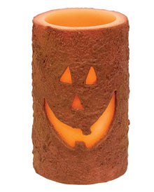 Shabby-Chic Jack-O-Lantern LED Wachskerze mit Timer 12cm
