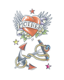 Vintage Tattoo mit Herz und Anker zum Aufkleben