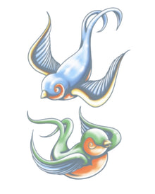 Vintage Schwalben Tattoo zum Aufkleben