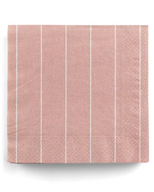 20 Rosé Servietten mit Nadelstreifen