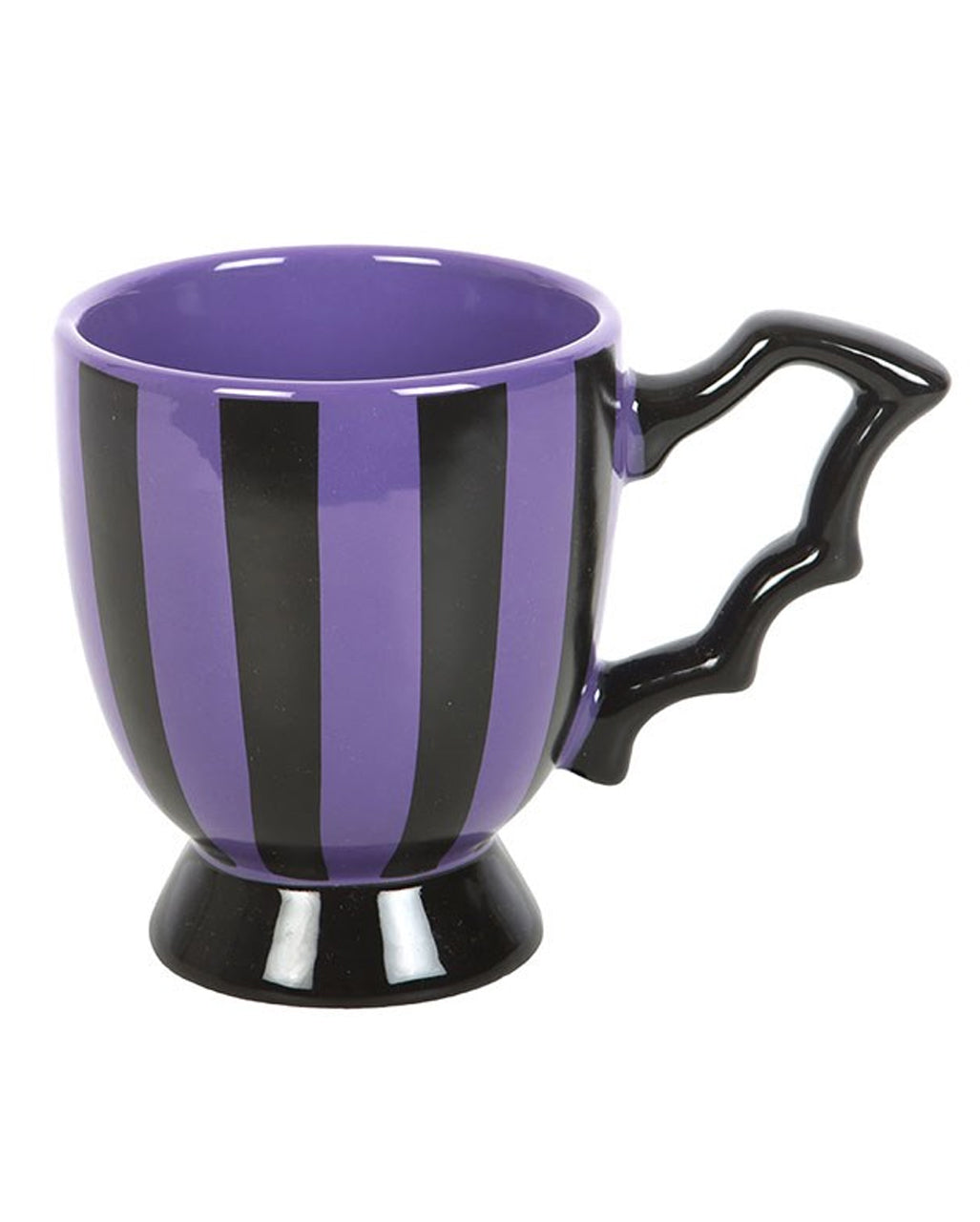 Fledermausflügel-Teetasse mit violetten Streifen