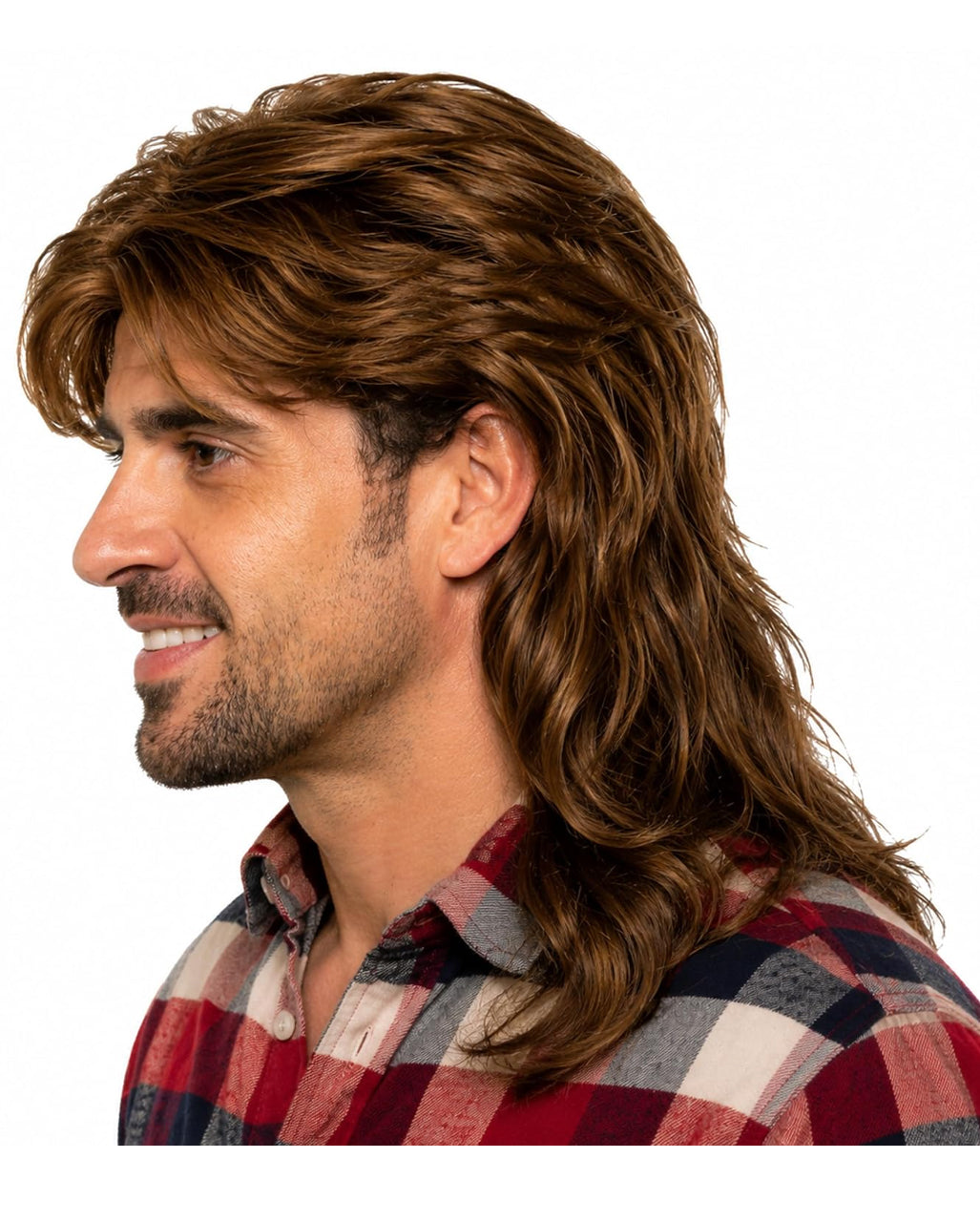 Men’s Brown Mullet Wig