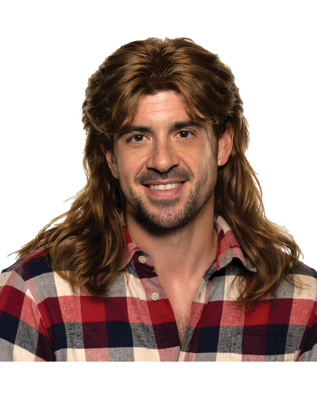 Men’s Brown Mullet Wig