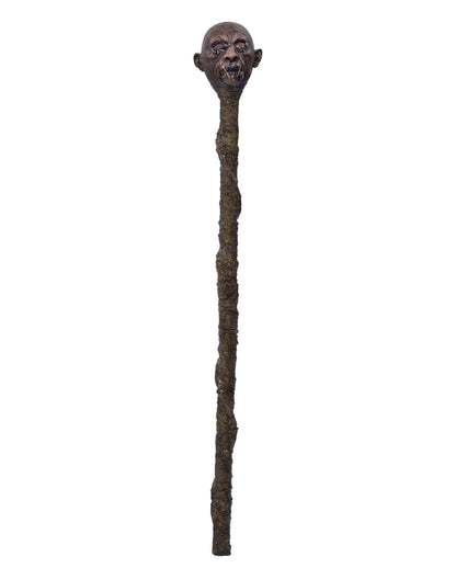 Voodoo Walking Stick With Shrunken Head 120cm