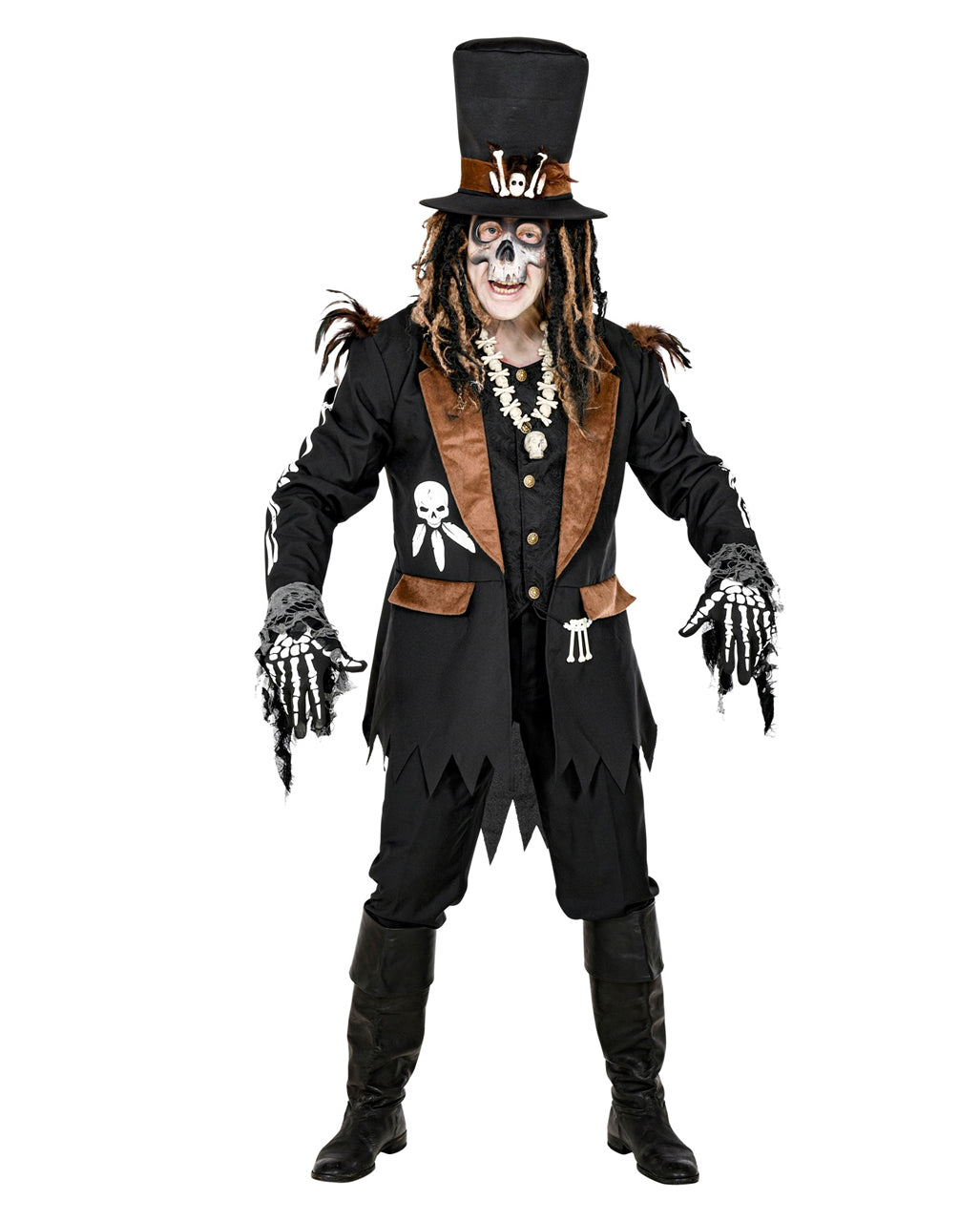 Voodoo Priester Halloween Kostüm Mantel