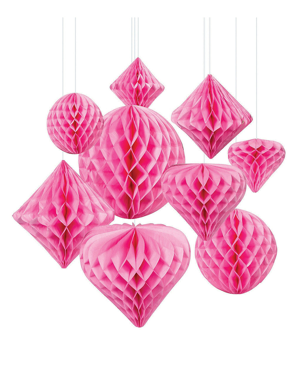 Waben Hängedeko Set 12 St. Pink