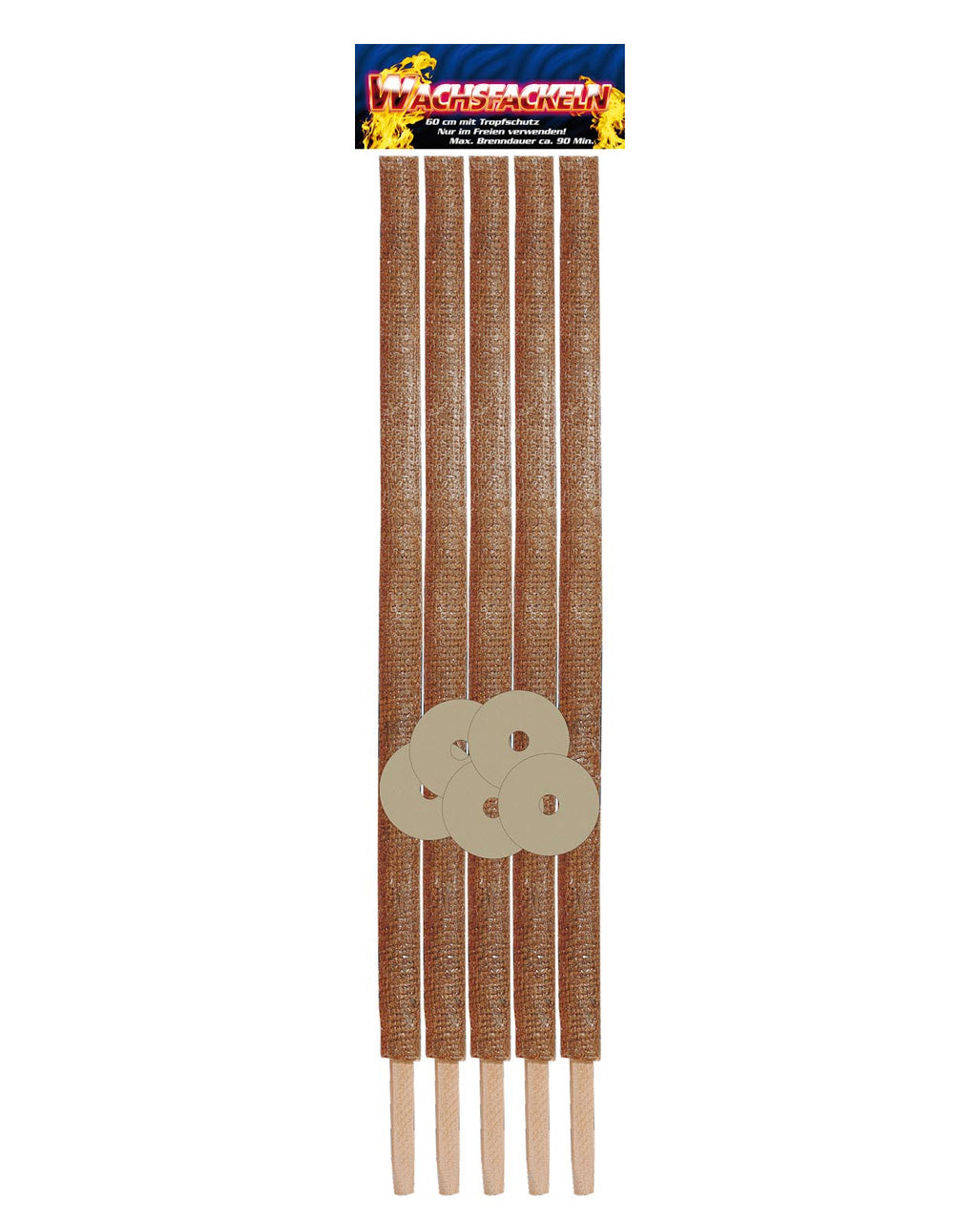 Wachsfackeln 60cm 5 Stück