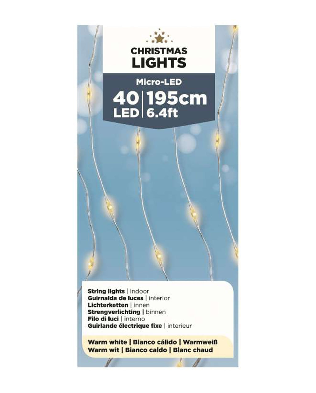 Warmweiße 40 Micro LED Lichterkette 195cm