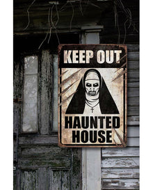 Keep Out Haunted House Warnschild Nonne 24x36 cm