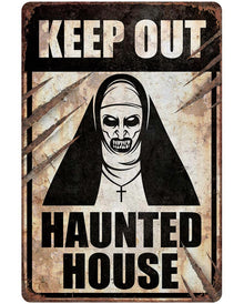 Keep Out Haunted House Warnschild Nonne 24x36 cm