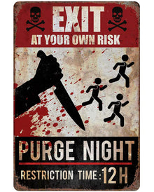 Purge Night Warnschild 24x36 cm